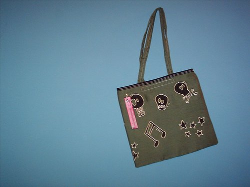Handpainted green bag