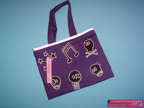 Handpainted violet bag