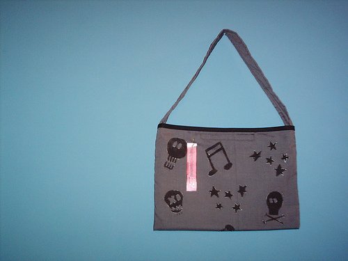 Handpainted grey bag