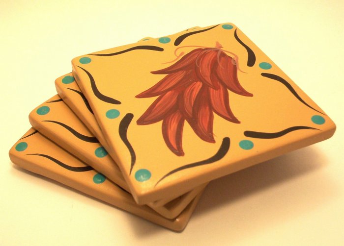 Coasters Ceramic Chili Ristra