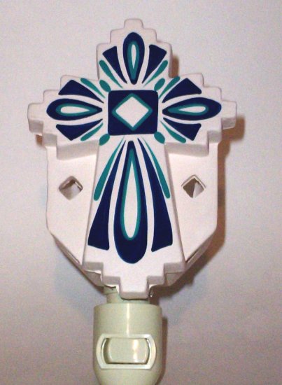 Night Light Cross Blue