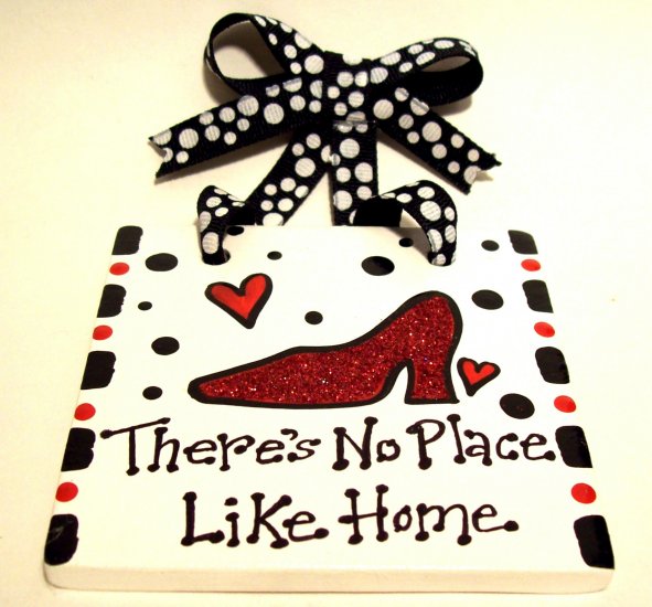 Ruby Slipper Handpainted Tile