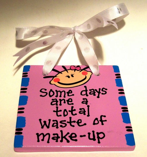 Waste of Make-Up Handpainted Tile