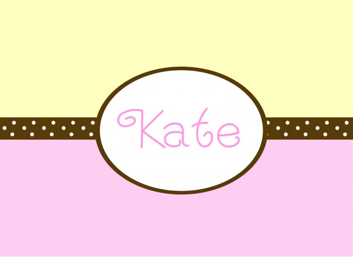Personalized Pink Yellow & Brown Dot Band Note Cards
