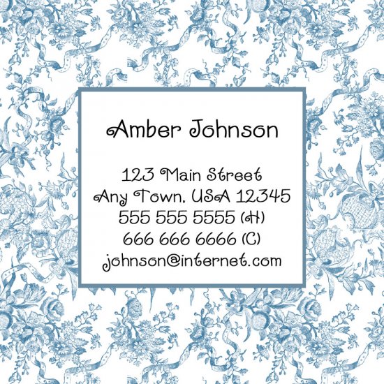 Blue Toile Calling Cards / Business Cards