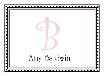 Personalized Pink Border Note Cards