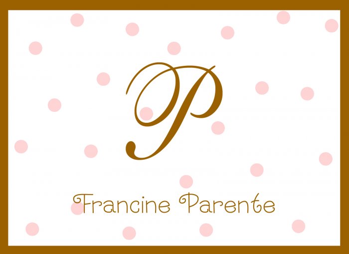 Personalized Pink Dot Note Cards
