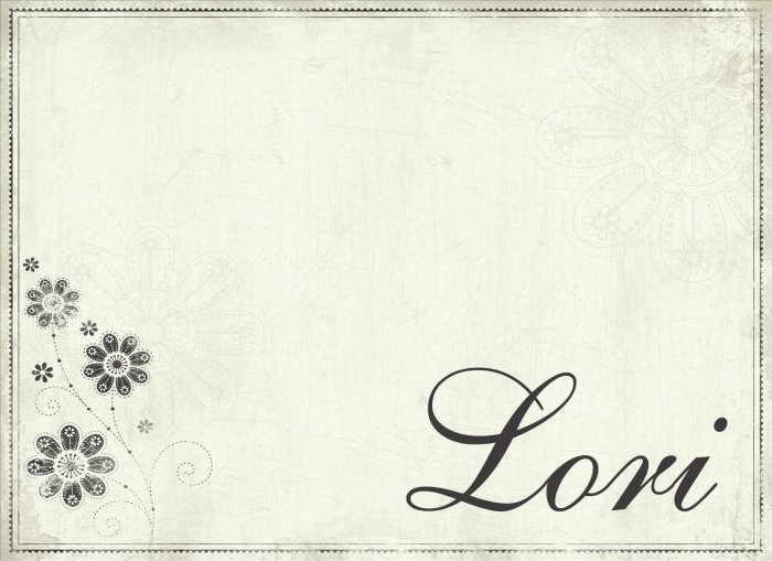 Personalized Antique Flower Monogram Note Cards