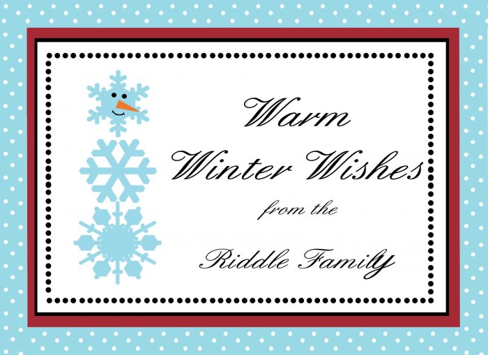 Personalized Holiday Frosty Snowman Note Cards