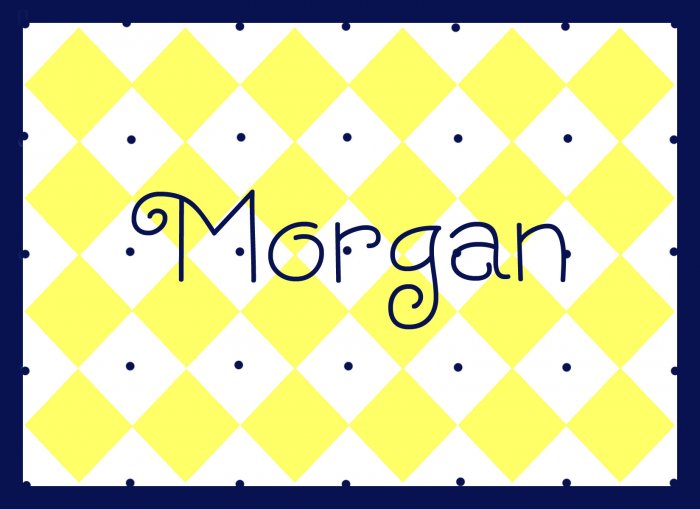 Personalized Blue & Gold Diamond Note Cards