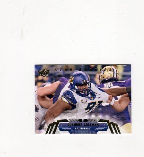 DEANDRE COLEMAN 2014 UD Upper Deck RC **SP STAR ROOKIES** #162 CAL SHORT PRINT