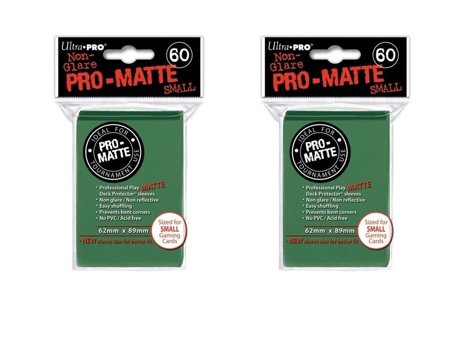 (120x) Ultra Pro GREEN Pro-Matte SMALL YUGI Deck Protector Sleeves