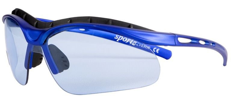 NEW BLUE SPORTZVISORS POLYCARBONATE SHATTERPROOF WRAP AROUND SPORTS GLASSES