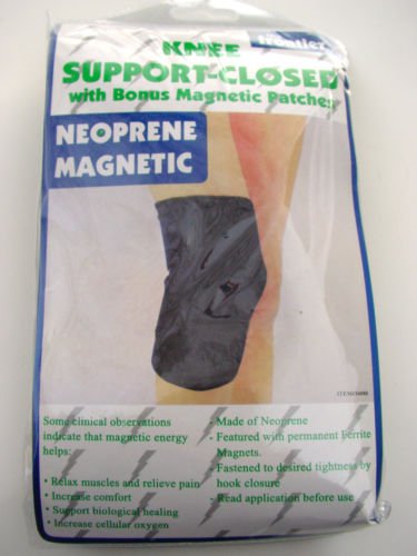 MAGNETIC BIO THERAPY ADJUSTABLE NEOPRENE CLOSED KNEE SUPPORT WRAP BLUE