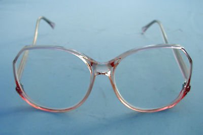 4 x FUNKY RETRO READING GLASSES CLEAR PINK FRAMES + 2.0