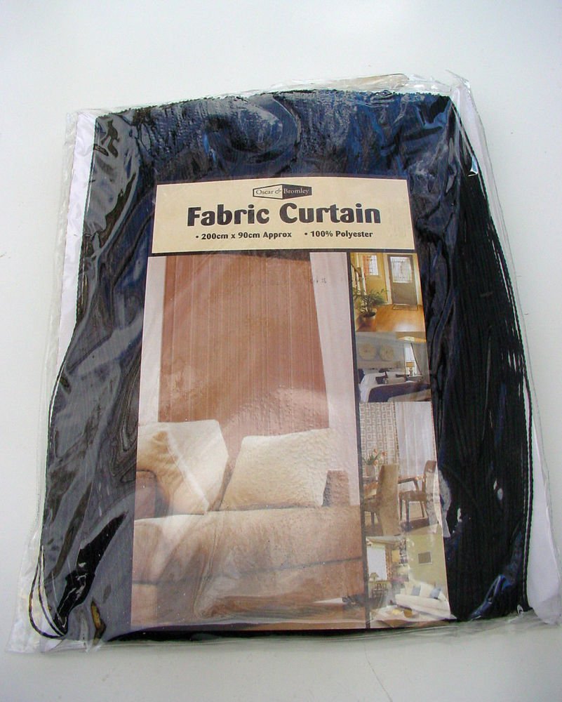 FABRIC STRINGS DOOR OR WINDOW CURTAIN PRIVACY & INSECT DETERRENT BLACK