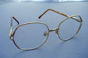 NEW LARGE RETRO READING GLASSES GOLD METAL FRAME PINK TRIM +1.5 PREMIER L