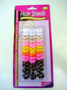 2 PACKS OF 45 MIXED SIZE & COLOUR HAIR BANDS FOR GIRLS & ADULTS