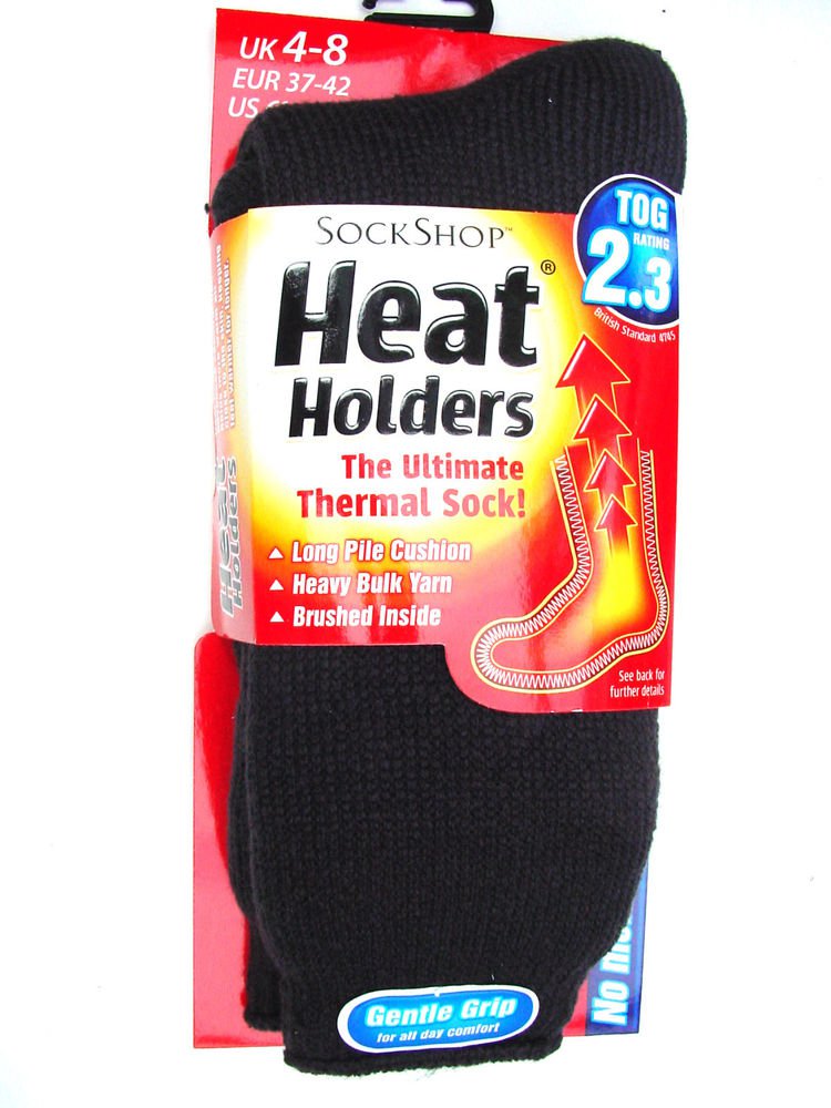 ONE SIZE DARK GREY WOMENS SOCK SHOP HEAT HOLDERS THERMAL SOCKS TOG RATING 2.3