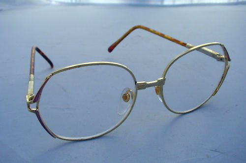 NEW LARGE RETRO READING GLASSES GOLD METAL FRAME PINK TRIM +2.0 PREMIER L