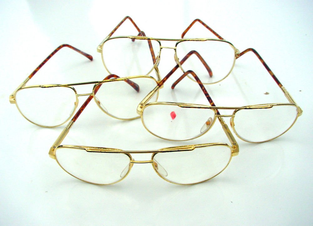 4 x QUALITY AVIATOR STYLE SPRUNG ARM READING GLASSES GOLD FRAME +1.5 premier M
