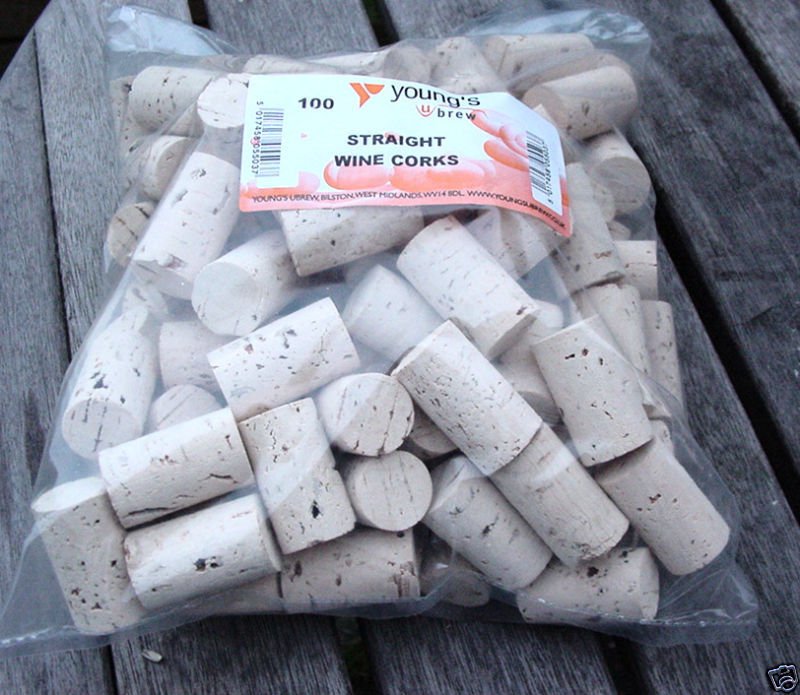 100 NEW UNPRINTED STRAIGHT CORKS FOR WINE WINEMAKING BOTTLE CORK PLAIN