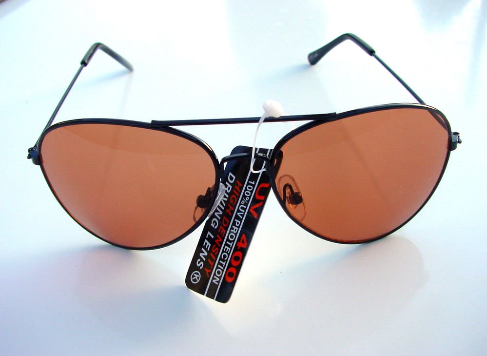 AVIATOR STYLE HIGH DENSITY DRIVING LENS GLASSES SUNGLASSES BLACK