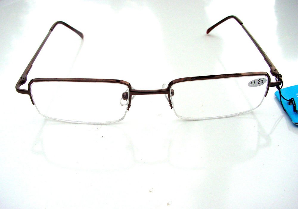 QUALITY READING GLASSES SPRUNG ARM HALF FRAME +3.0 E43