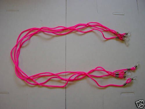 4 FLUORESCENT PINK NECK CORD LANYARD FOR GLASSES