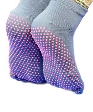 NEW FITNESS ANTI SLIP TOE SOCKS YOGA PILATES GRIP SOCK GYM EXERCISE UNISEX GREY