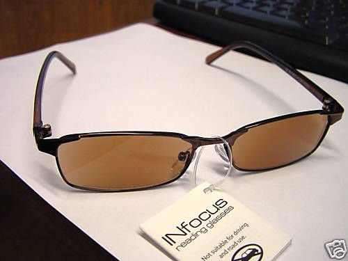 STYLISH TINTED READING GLASSES BRONZE + 2.5 R1800