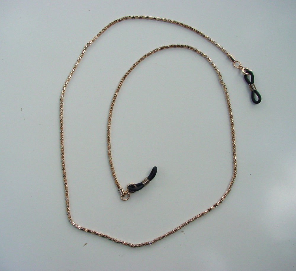 2 x GLASSES NECK CHAIN GOLD COLOUR METAL LINKS LANYARD CORD 403AS