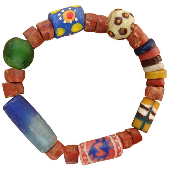 Handmade Fair Trade Stretch Bracelet Recycled Glass Beads