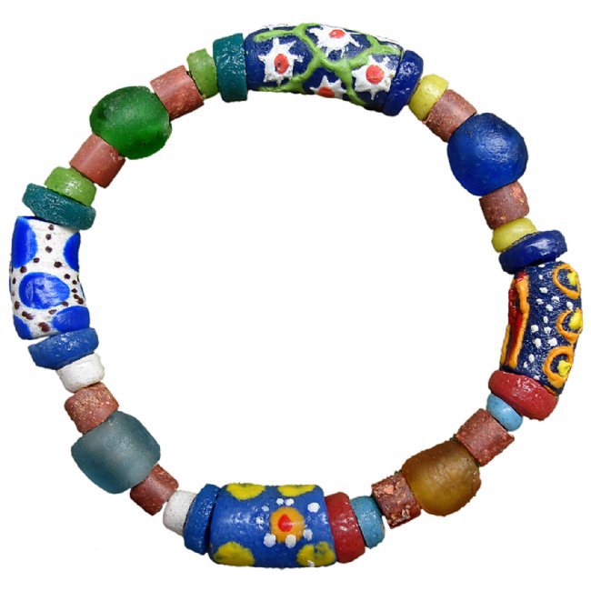 Handmade Recycled Glass Bead Stretch Sister Bracelet Fair Trade