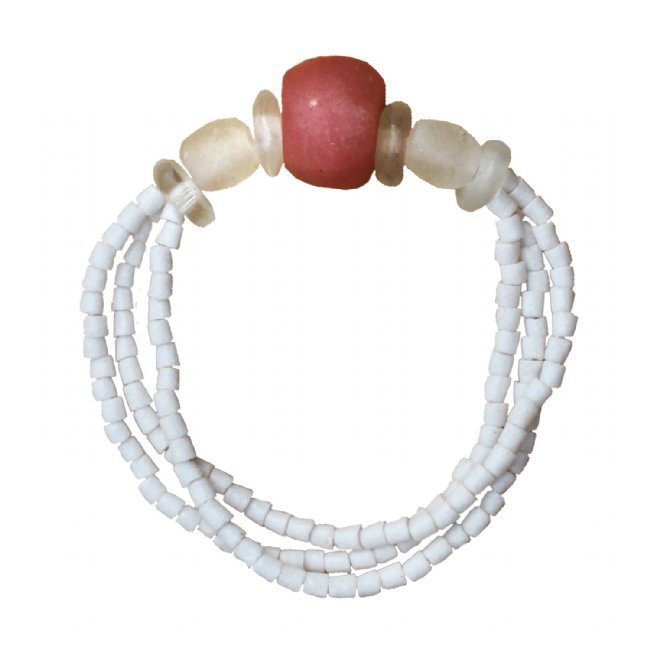 Handmade Recyceled Pink Poppy Glass Bead Abacus Stretch Bracelet Fair Trade