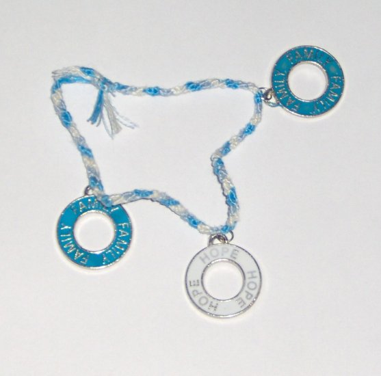 Braided circle charm bracelet