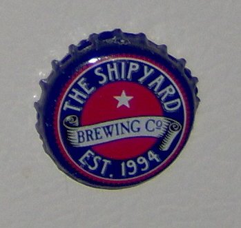 Handmade Recycled beer bottlecap fridge magnet dark blue and red