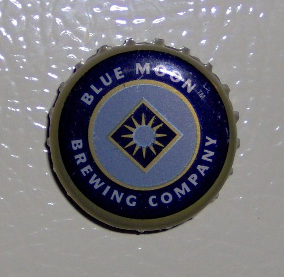 Handmade Recycled beer bottlecap fridge magnet blues