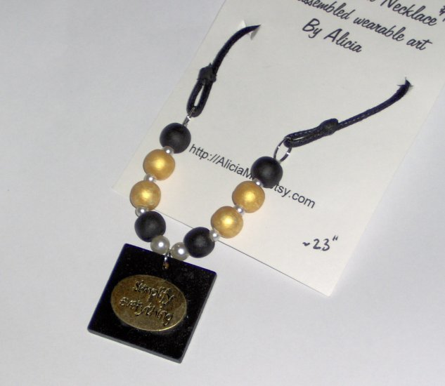 One of a kind necklace Simplify Everything black costume jewelry
