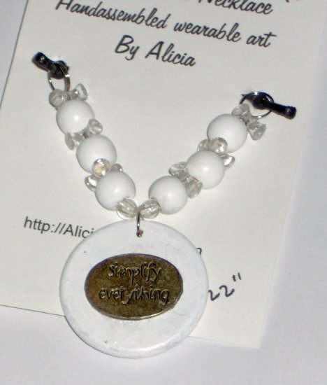 One of a kind necklace Simplify Everything costume jewelry