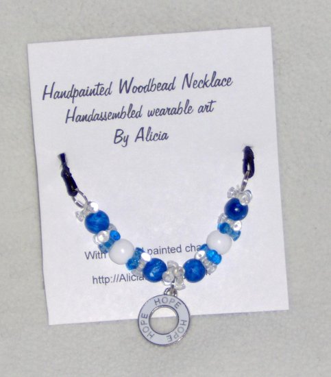 Blue HOPE charm necklace