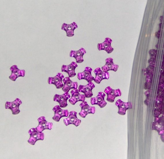 SALE 1 ounce of Vintage acrylic tripoint beads - translucent purple