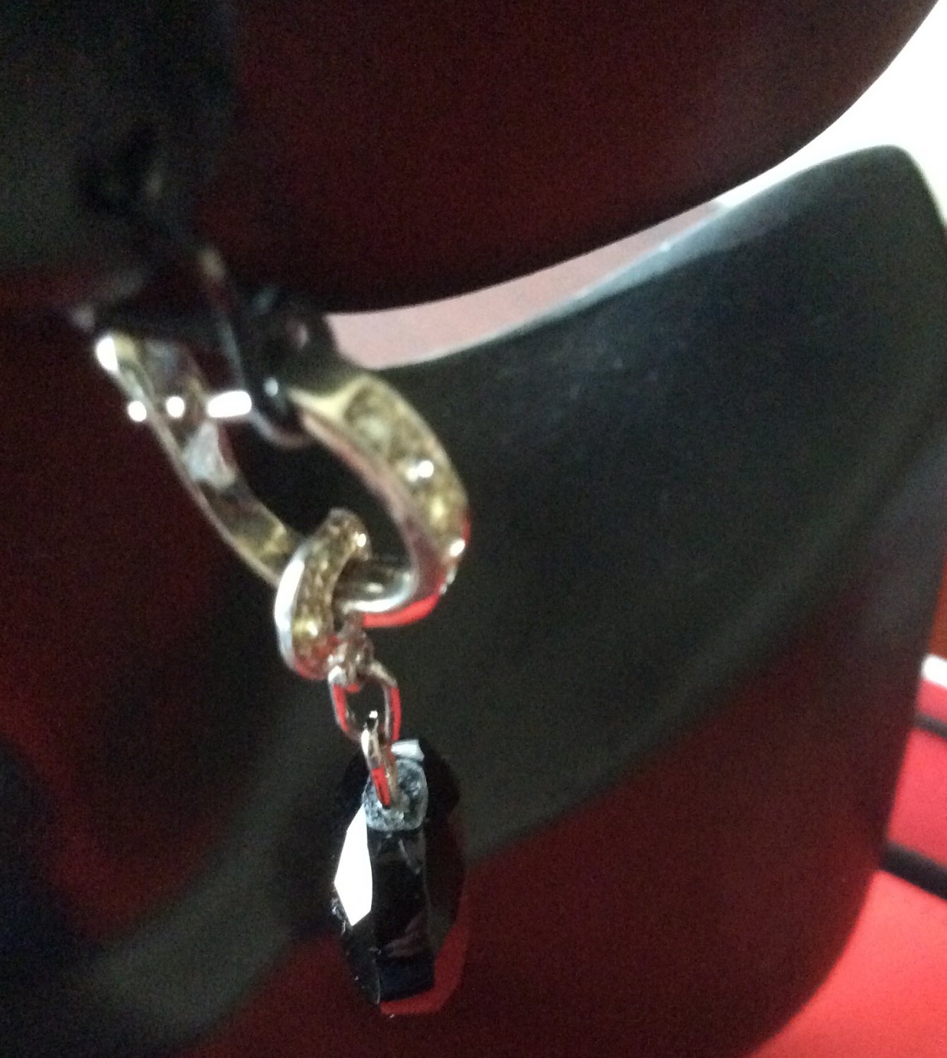 14k diamond and onyx dangling earrings