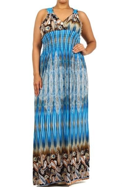 WOMENS BLUE PURPLE CRANBERRY PASLEY PRINT PLUS SIZE MAXI DRESS SIZE 2X 3X 4X