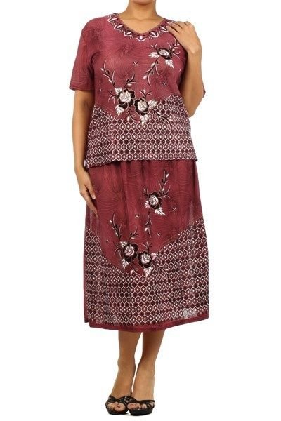Womans Embroidered 2 Piece Dress