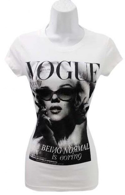 WOMENS MARILYN MONROE GRAPHIC COTTON SPANDEX T-SHIRT SIZE S M L