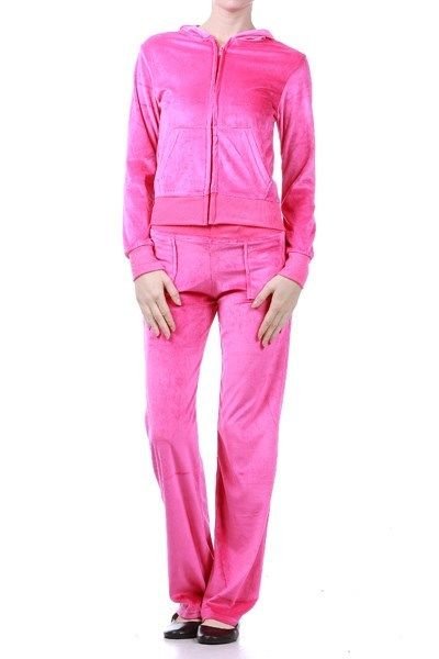 JUNIOR VELOUR PINK BROWN JOGGNG SUIT SIZE S M L XL