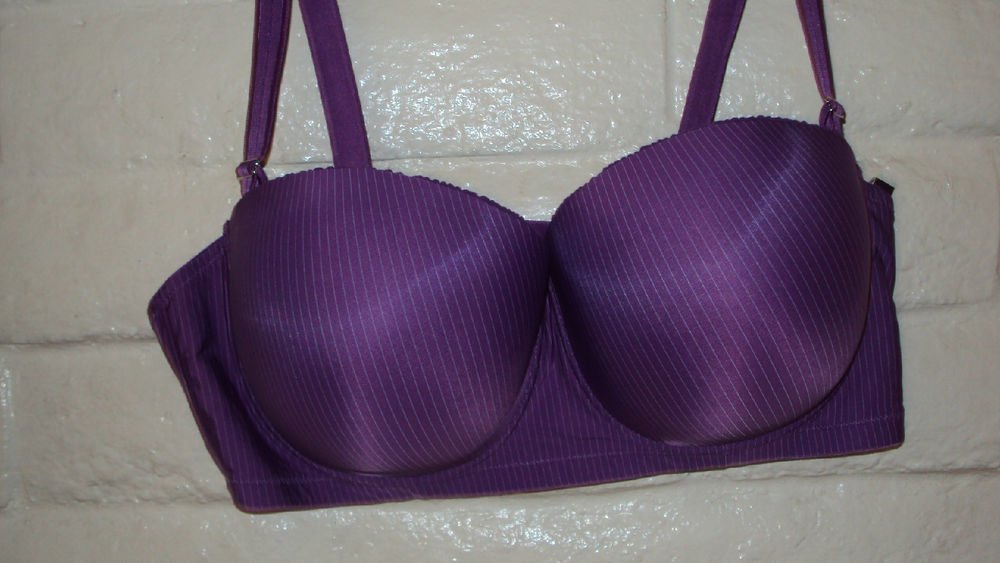 LOT OF 4 WOMENS STRIPED WIRE BRAS SIZE 48DD FUSCIA BROWN TAN LIGHT TAN