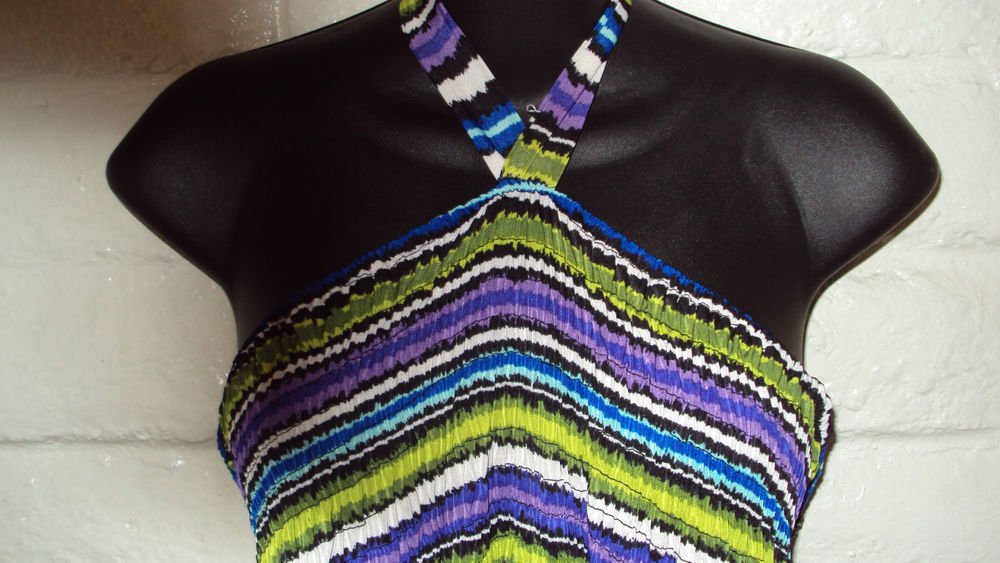 WOMENS SUMMER BEACH PURPLE HALTER DRESS PLUS SIZE 1X