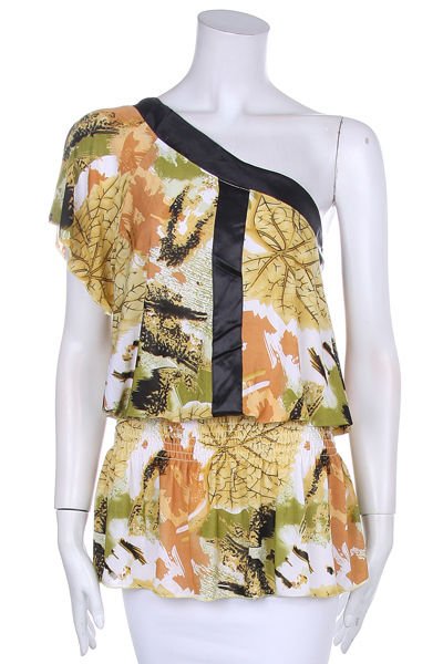 WOMENS PLUS SIZE BLOUSE WITH ONE SHOULDER RED WHITE YELLOW OLIVE SIZE 2X 3X